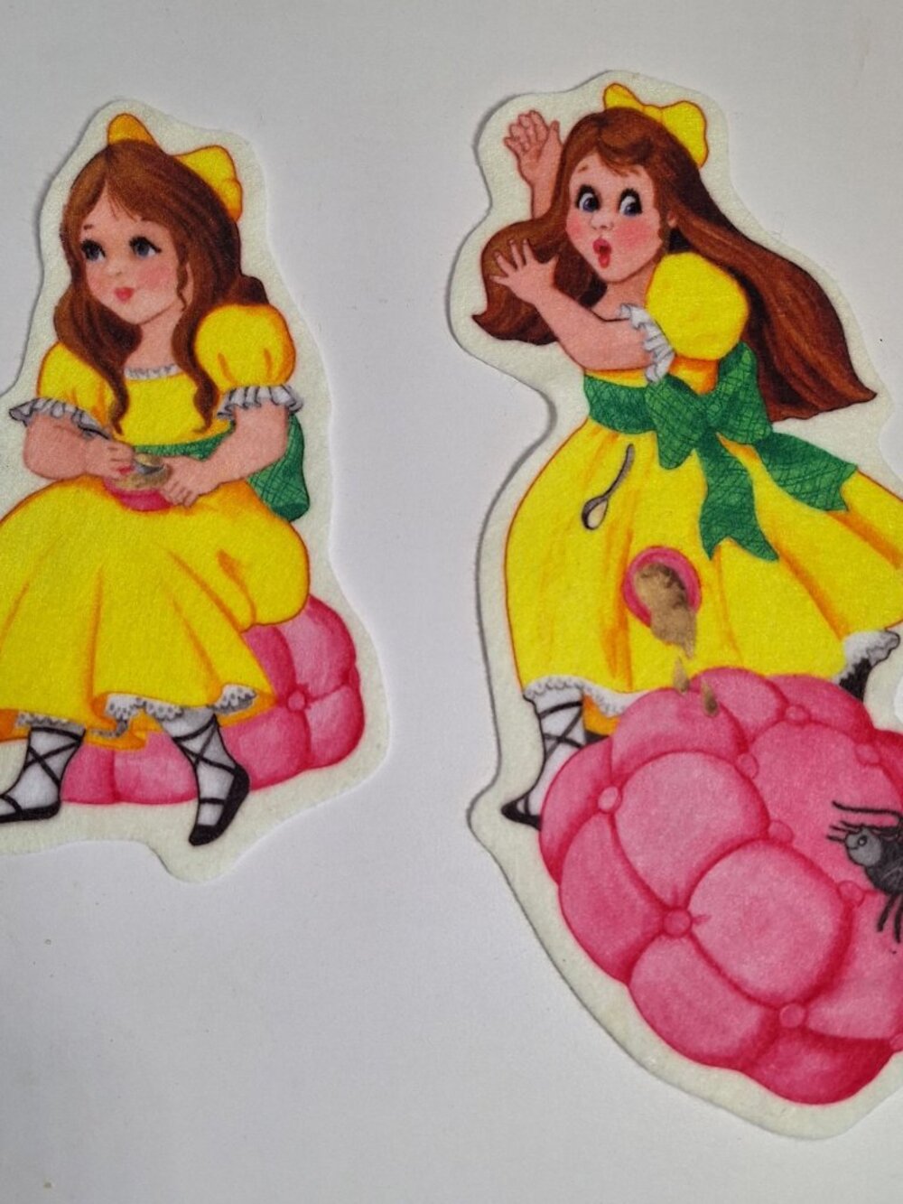Little Folk Visuals Felt Miss Muffet Pieces Only 2 Lot 10" Nursery Rhyme